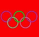 Dibujo Anillas de los juegos olimpícos pintado por nadine