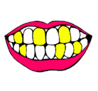 Dibujo Boca y dientes pintado por yanhira