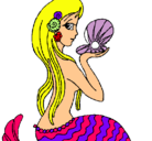 Dibujo Sirena y perla pintado por aleloca