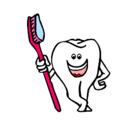 Dibujo Muela y cepillo de dientes pintado por PAPO