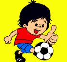 Dibujo Chico jugando a fútbol pintado por LuciaNO