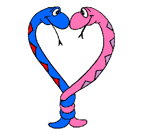 Dibujo Serpientes enamoradas pintado por amorcitos