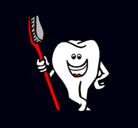 Dibujo Muela y cepillo de dientes pintado por Dienteeeee