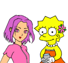 Dibujo Sakura y Lisa pintado por litte