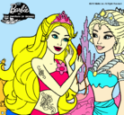 Dibujo Barbie se despiede de la reina sirena pintado por yaralee