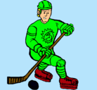 Dibujo Jugador de hockey sobre hielo pintado por cangre