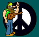 Dibujo Músico hippy pintado por laiaaa