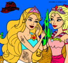 Dibujo Barbie se despiede de la reina sirena pintado por SARAPG
