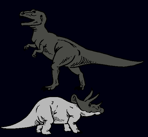 Triceratops y tiranosaurios rex