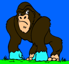 Dibujo Gorila pintado por chango