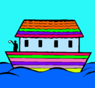 Dibujo Arca de Noe pintado por barco