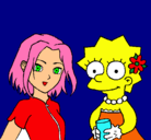 Dibujo Sakura y Lisa pintado por luna36