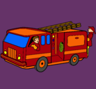 Dibujo Bomberos en el camión pintado por migel