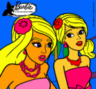 Dibujo Barbie y su amiga pintado por antonellaypatit