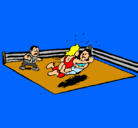 Dibujo Lucha en el ring pintado por NAYELY