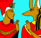 Dibujo Ramsés y Anubis pintado por anubis