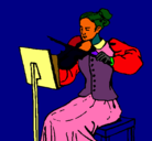 Dibujo Dama violinista pintado por theodora