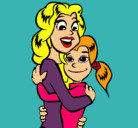Dibujo Madre e hija abrazadas pintado por lindo