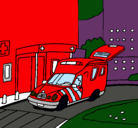 Dibujo Ambulancia en el hospital pintado por joseth