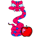 Dibujo Serpiente y manzana pintado por srepiente