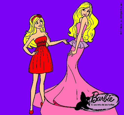 Dibujo Barbie estrena vestido pintado por ali10