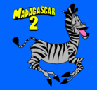 Dibujo Madagascar 2 Marty pintado por sebra