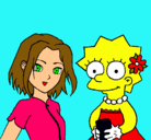 Dibujo Sakura y Lisa pintado por desiiii