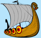 Dibujo Barco vikingo pintado por barco