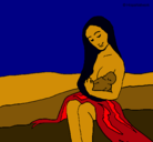 Dibujo Madre con su bebe pintado por LaPoLa