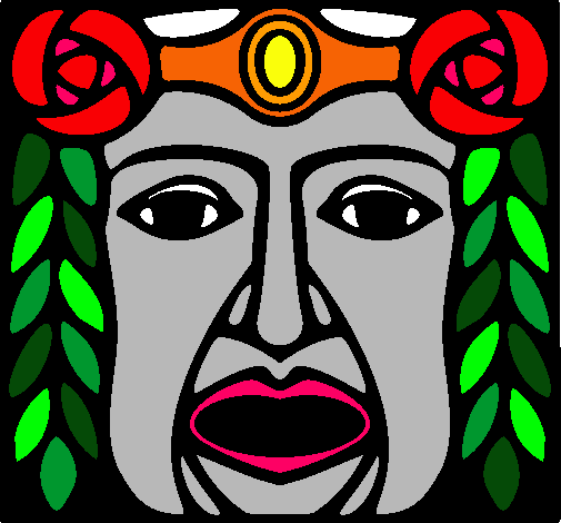 Dibujo Máscara Maya pintado por sabrimaga
