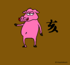 Dibujo Cerdo  pintado por jabali