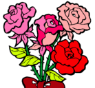 Dibujo Ramo de rosas pintado por floristeria