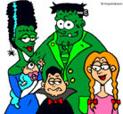 Dibujo Familia de monstruos pintado por Alvarez