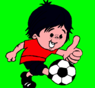 Dibujo Chico jugando a fútbol pintado por nenito
