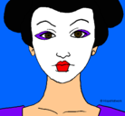 Dibujo Cara de geisha pintado por shakira