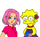 Dibujo Sakura y Lisa pintado por melodyabigai