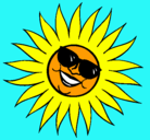 Dibujo Sol con gafas de sol pintado por 2702
