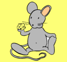 Dibujo Rata con queso pintado por boniadola
