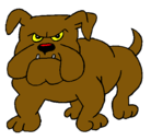 Dibujo Perro Bulldog pintado por peluche