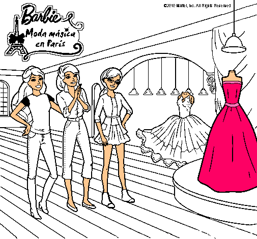 Dibujo Barbie mirando vestidos pintado por Nagoritaah