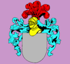 Dibujo Escudo de armas y casco pintado por roman