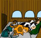 Dibujo Vacas en el establo pintado por lourdesjr