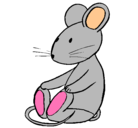 Dibujo Rata sentada pintado por raton