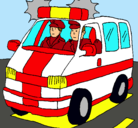 Dibujo Ambulancia en servicio pintado por estrella24