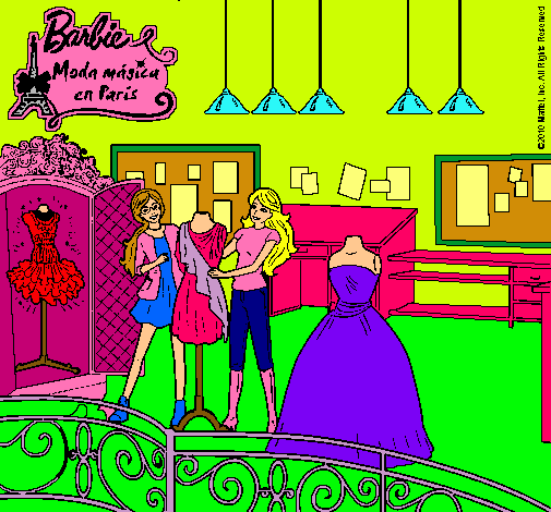 Dibujo Barbie en la tienda pintado por ali10