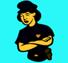 Dibujo Mujer policía pintado por kala