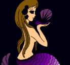 Dibujo Sirena y perla pintado por Gorgoro