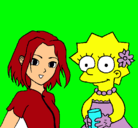 Dibujo Sakura y Lisa pintado por estrella24