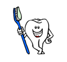 Dibujo Muela y cepillo de dientes pintado por andres356