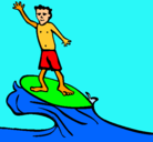 Dibujo Surfista pintado por surfero